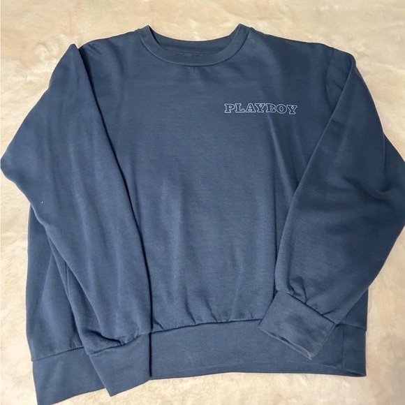 PLAYBOY Jackets & Blazers - PLAYBOY Navy Blue Crewneck Sweatshirt